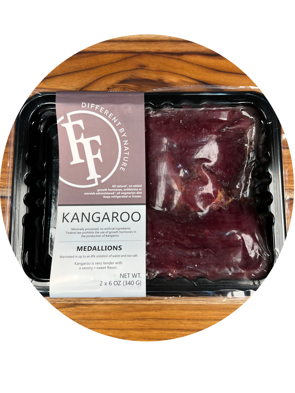 Kangaroo Medallions 2-6oz steaks (Frozen)