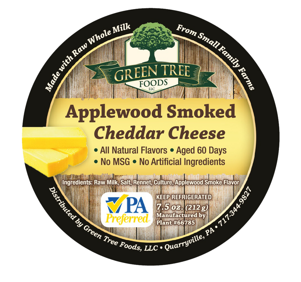 
                  
                    GREEN TREE APPLEWOOD SMOKED CHEDDAR CHEESE
                  
                