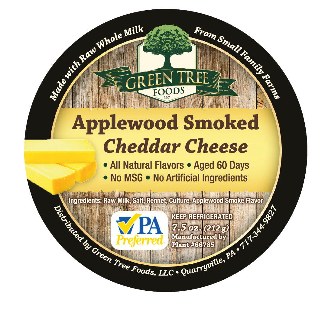 
                  
                    GREEN TREE APPLEWOOD SMOKED CHEDDAR CHEESE
                  
                